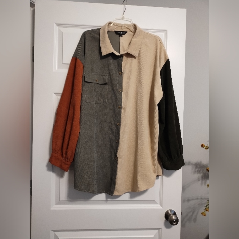 Colorblock Button-Up Shirt